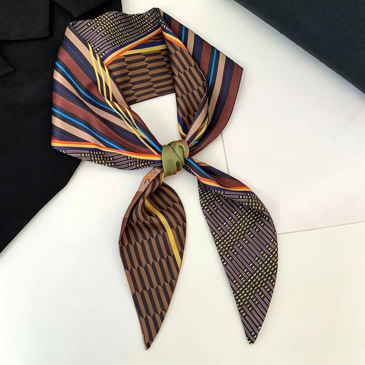 Luxury Print Long Hair Ribbon  - Silk Tie Woven recension och pris