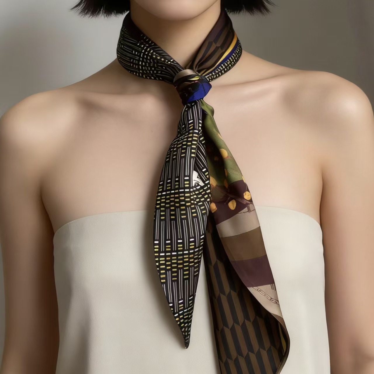 Luxury Print Long Hair Ribbon  - Silk Tie Woven recension och pris