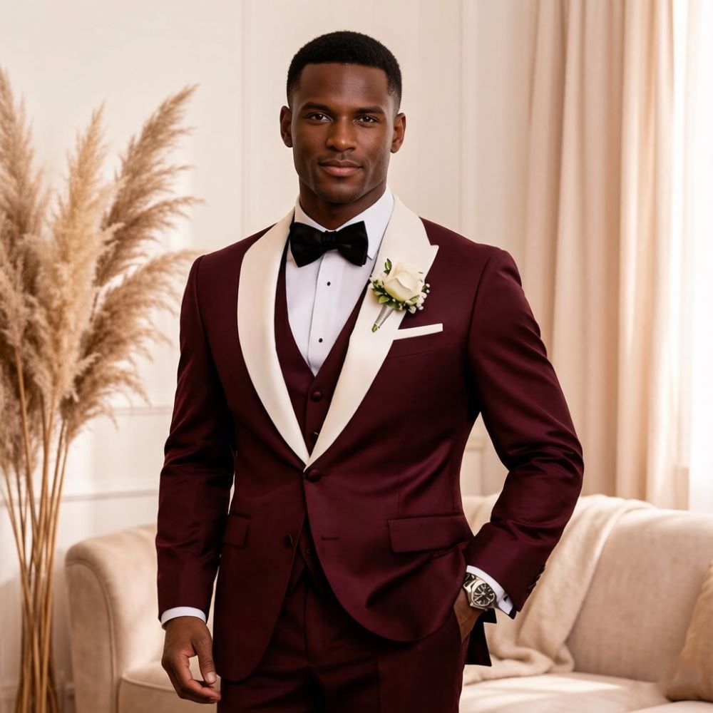 3 Pieces Formal Men Suits Peak - Men'S Formal Wear For Reception recension och pris