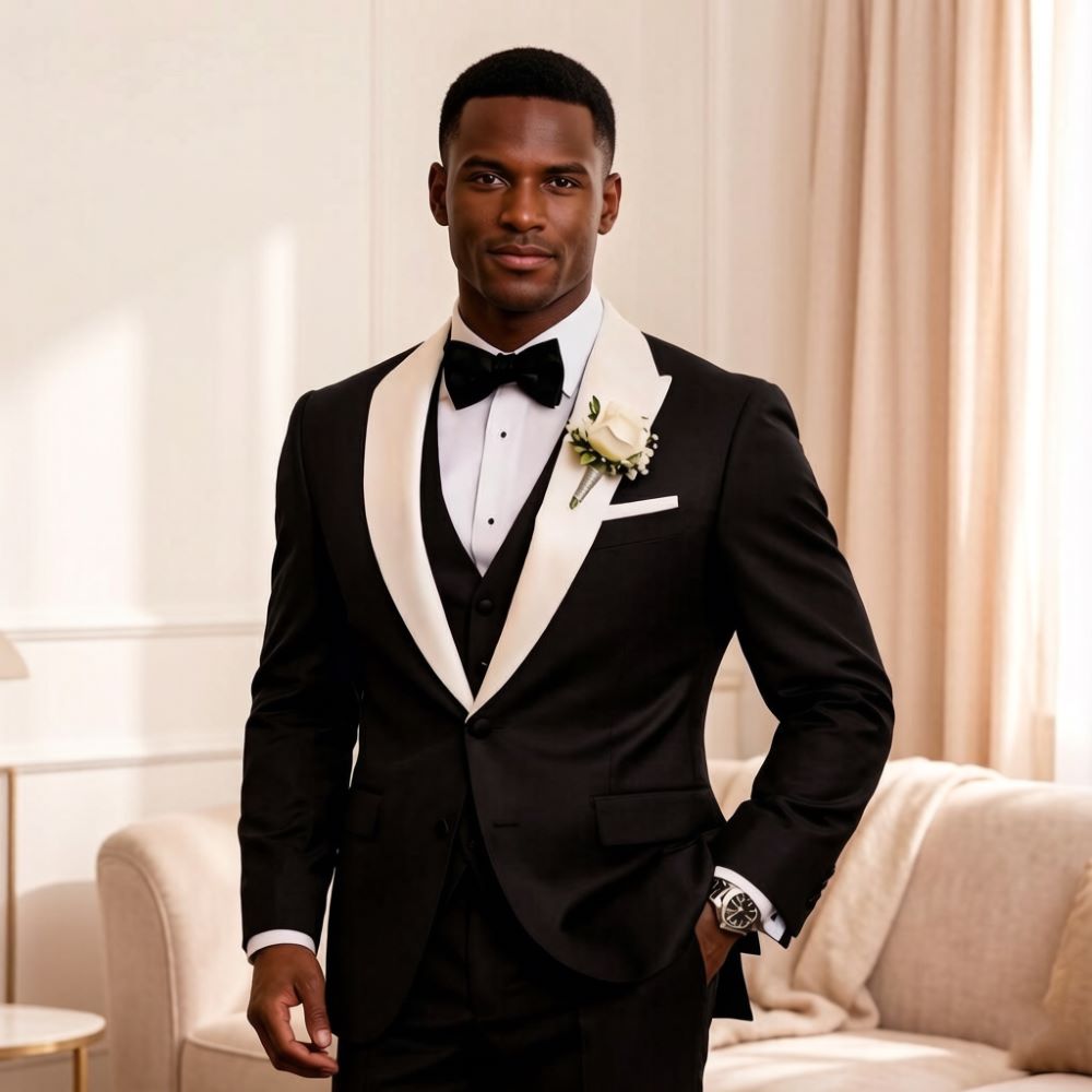 3 Pieces Formal Men Suits Peak - Men'S Formal Wear For Reception recension och pris