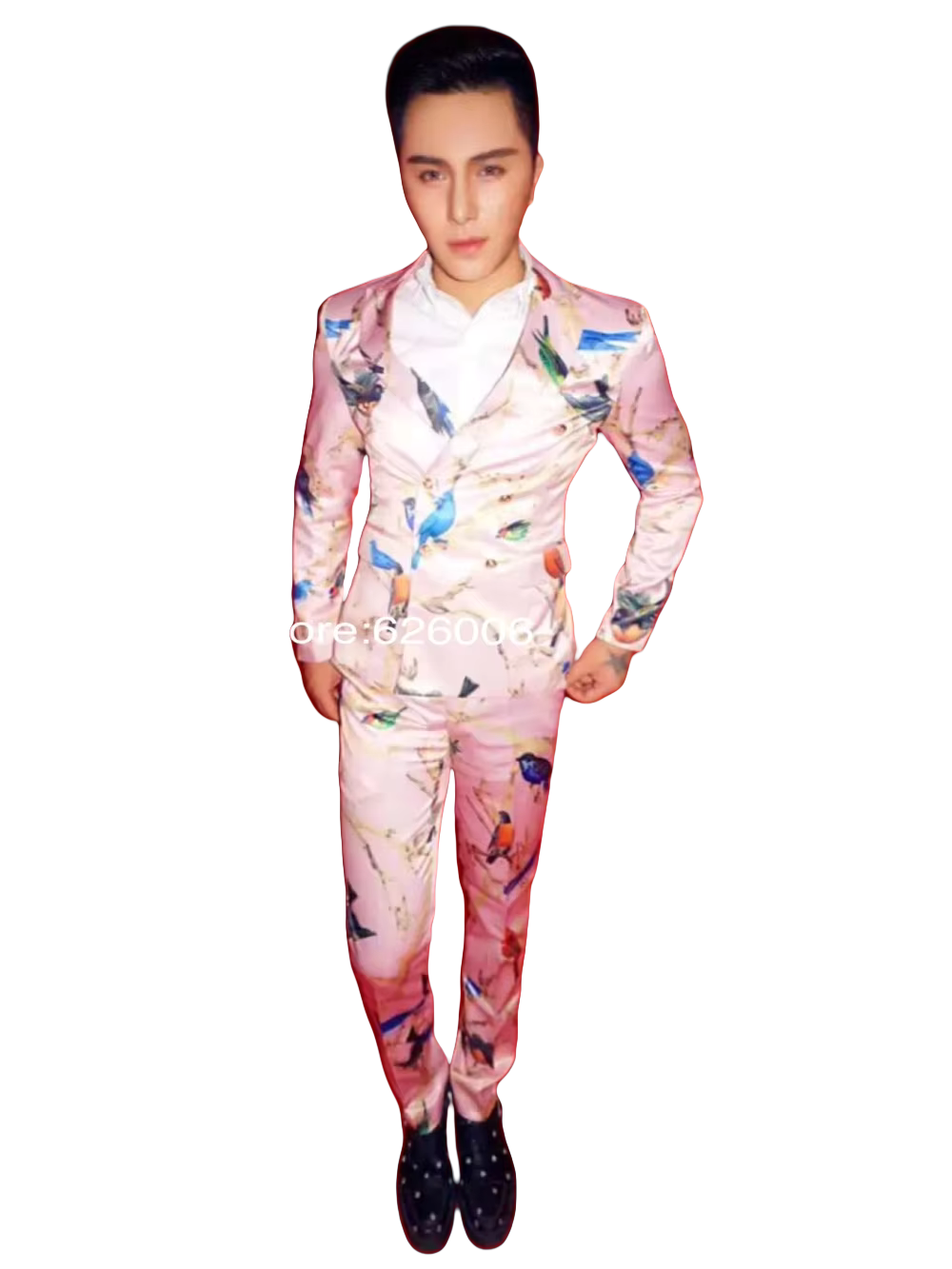 Men's Fashion Flower Pink Bird - Men Formal Party Wear Dress recension och pris