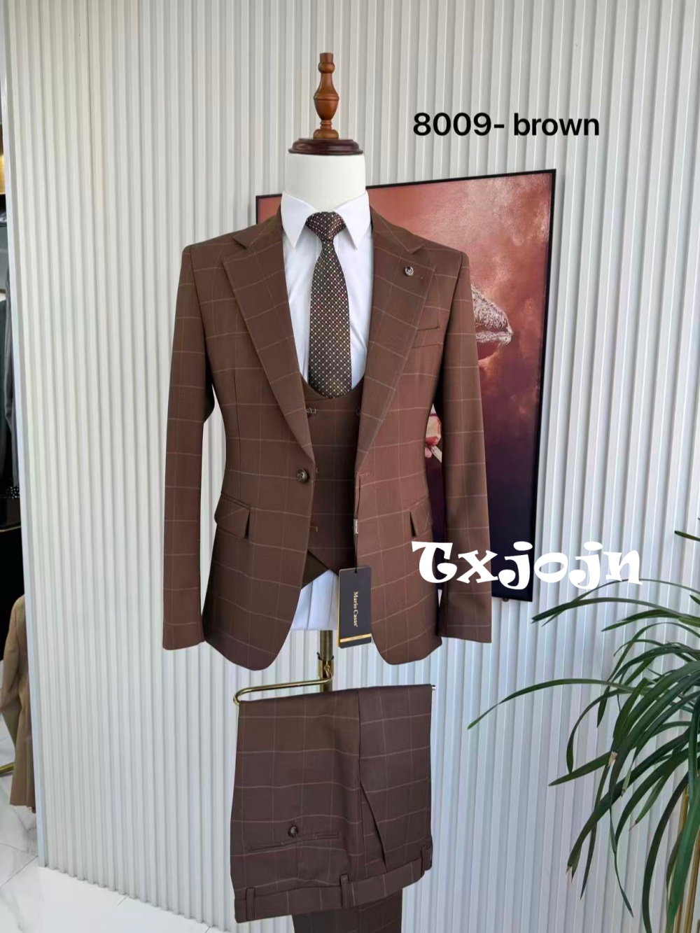 Men's Plaid Tuxedo 3 Pieces Ja - Men'S Formal Wear For Office recension och pris