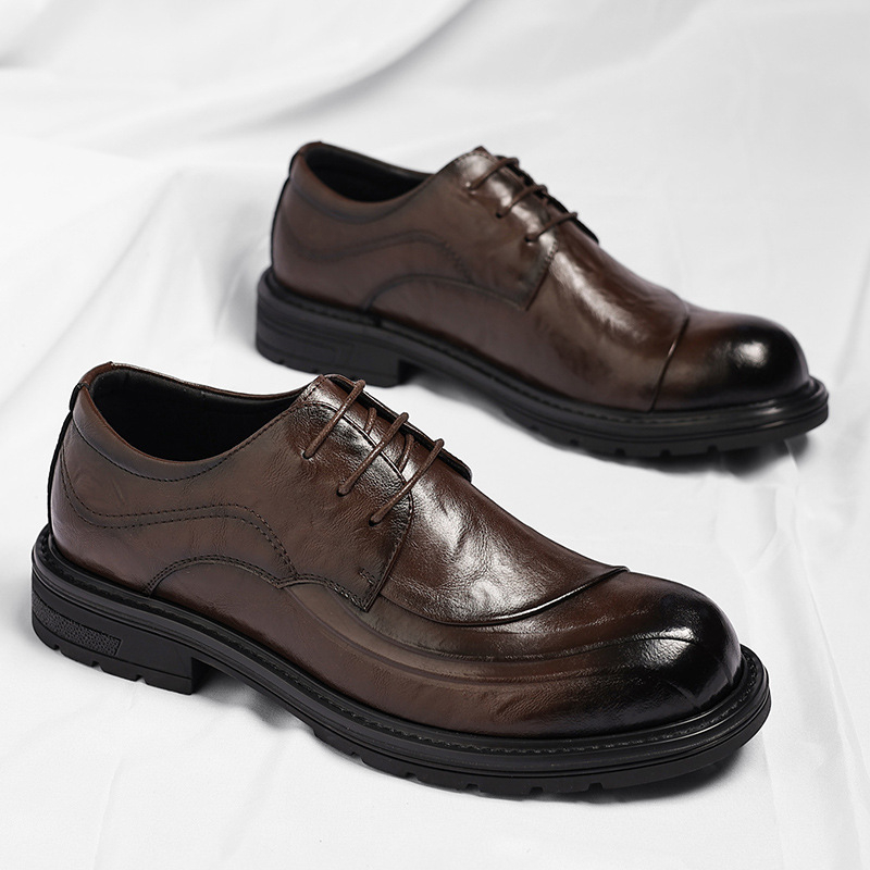 Brown Burnished Genuine Leathe - Men'S Formal Wear For Office recension och pris