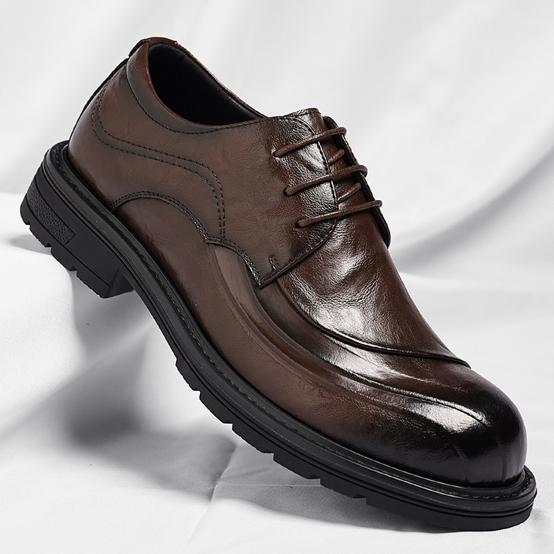 Brown Burnished Genuine Leathe - Men'S Formal Wear For Office recension och pris