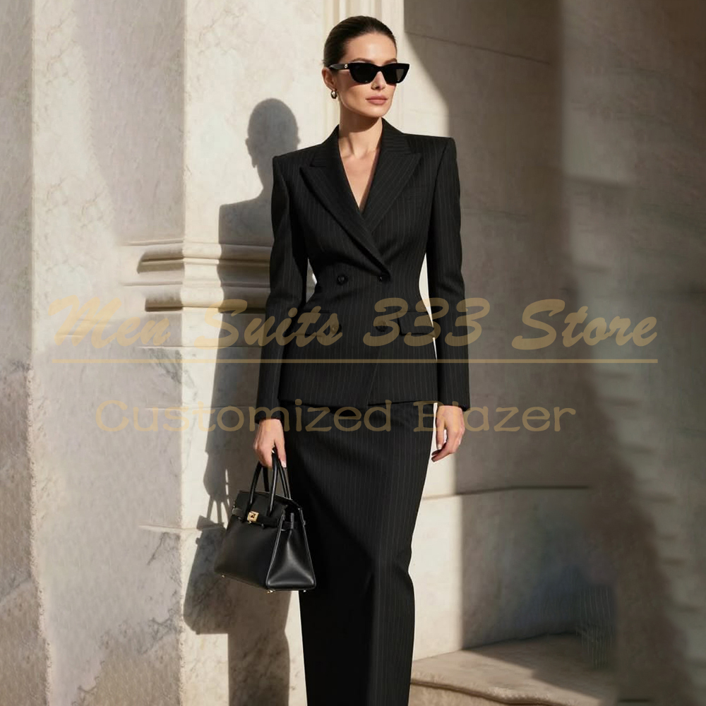 Designer Black Stripe Women's  - Men Formal Wear All Black recension och pris