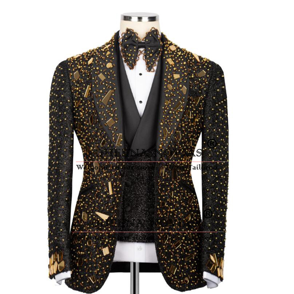 Sparkly Crystals Beading Suit  - Men'S Formal Wear For Reception recension och pris