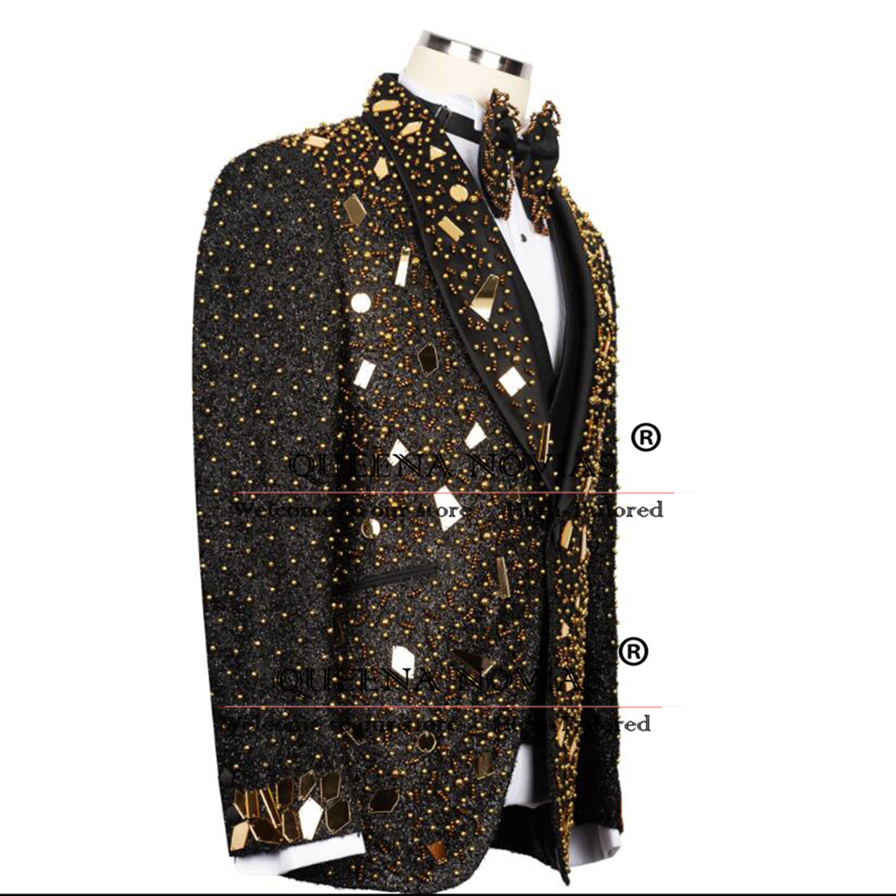 Sparkly Crystals Beading Suit  - Men'S Formal Wear For Reception recension och pris