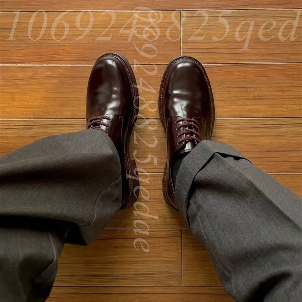 Men's Handmade Vintage Lace-Up - Formal Men Daily Wear Footwear recension och pris