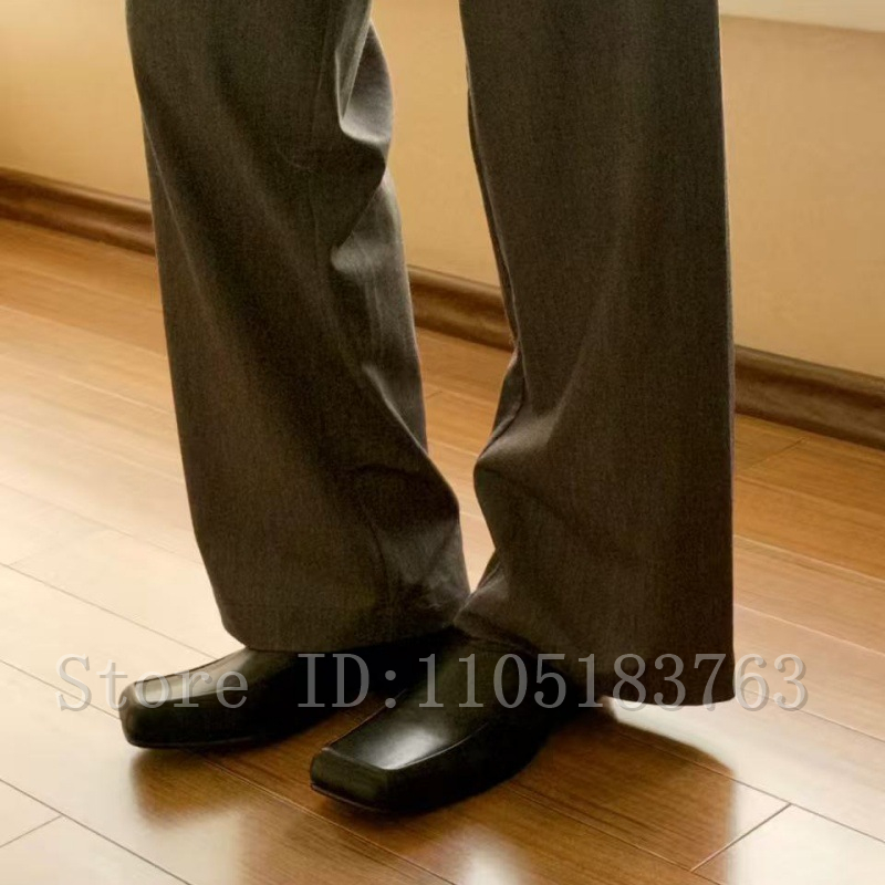 Men's Black Leather Square Toe - Formal Men Daily Wear Footwear recension och pris
