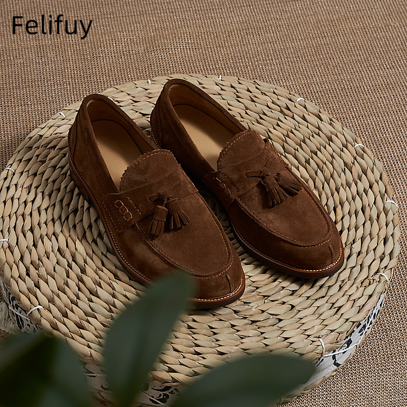 New Brown Men Flat Loafers Cow - Men Formal Party Wear Dress recension och pris