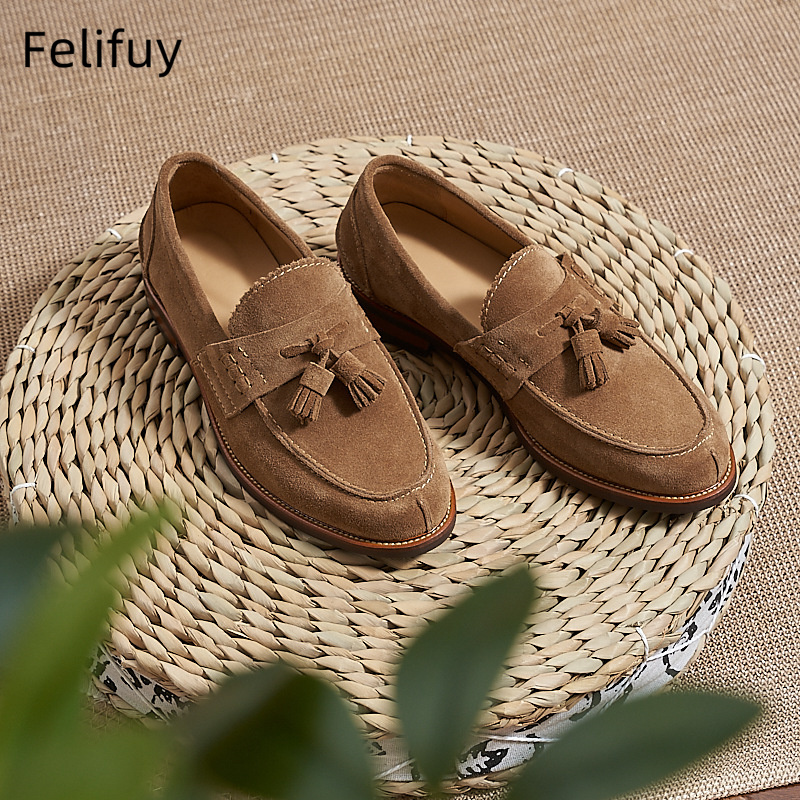 New Brown Men Flat Loafers Cow - Men Formal Party Wear Dress recension och pris