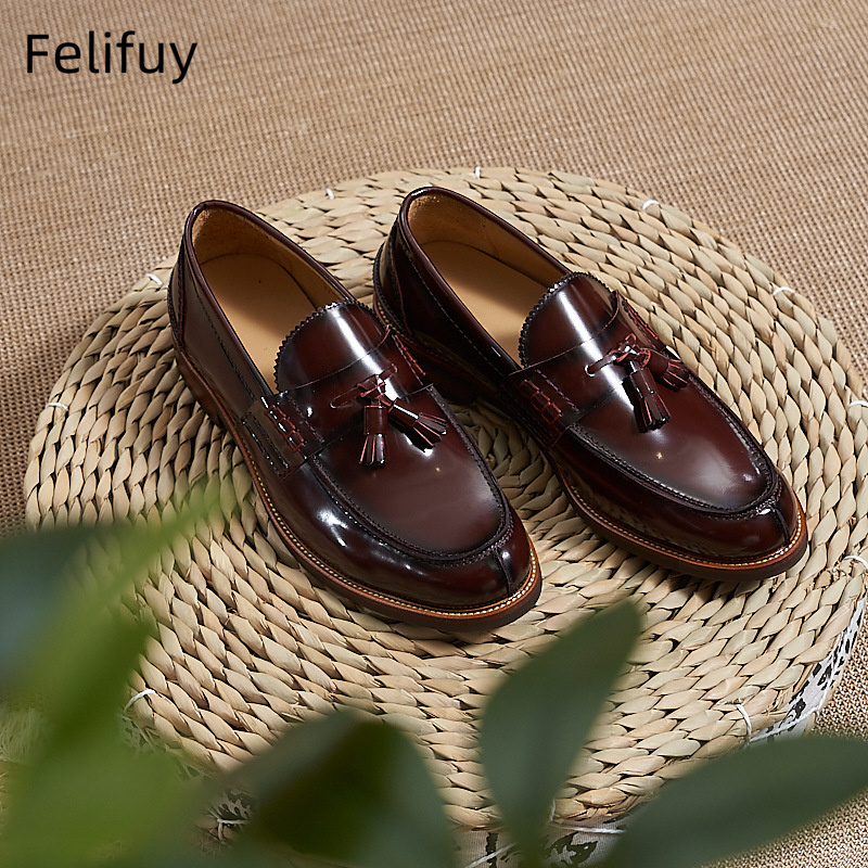 New Brown Men Flat Loafers Cow - Men Formal Party Wear Dress recension och pris