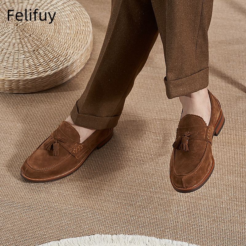 New Brown Men Flat Loafers Cow - Men Formal Party Wear Dress recension och pris