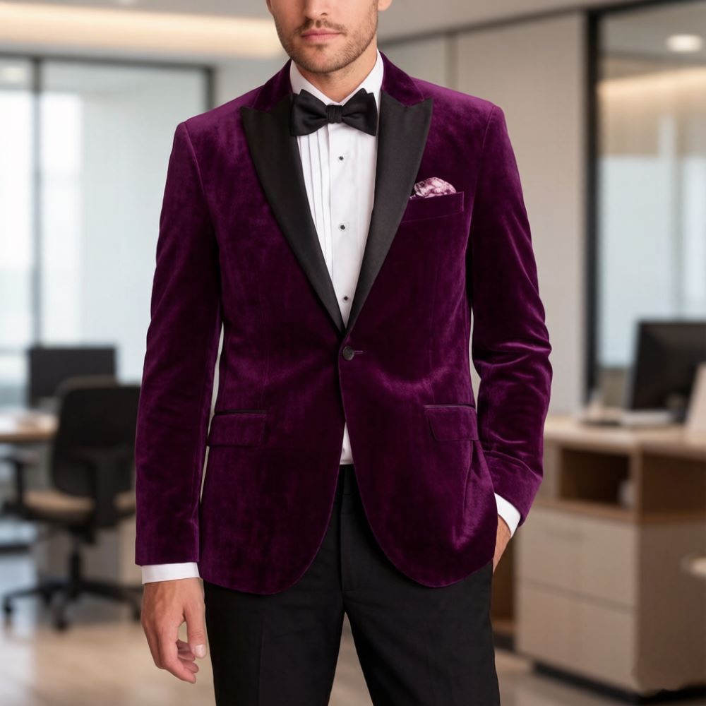 Velvet Formal Suits for Men Sl - Men'S Formal Wear For Reception recension och pris