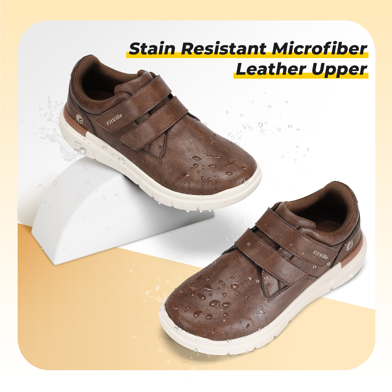 FitVille Wide Diabetic Shoes D - Formal Men Daily Wear Footwear recension och pris