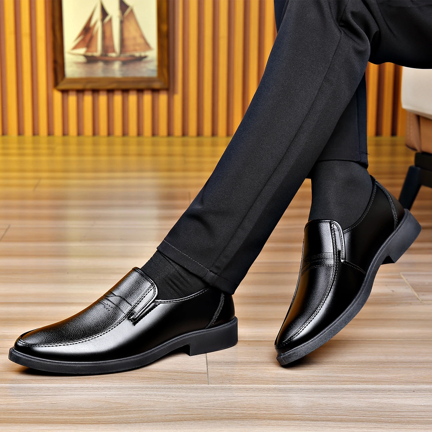 Men's Slip‑on Business Leather - Men'S Formal Wear For Office recension och pris