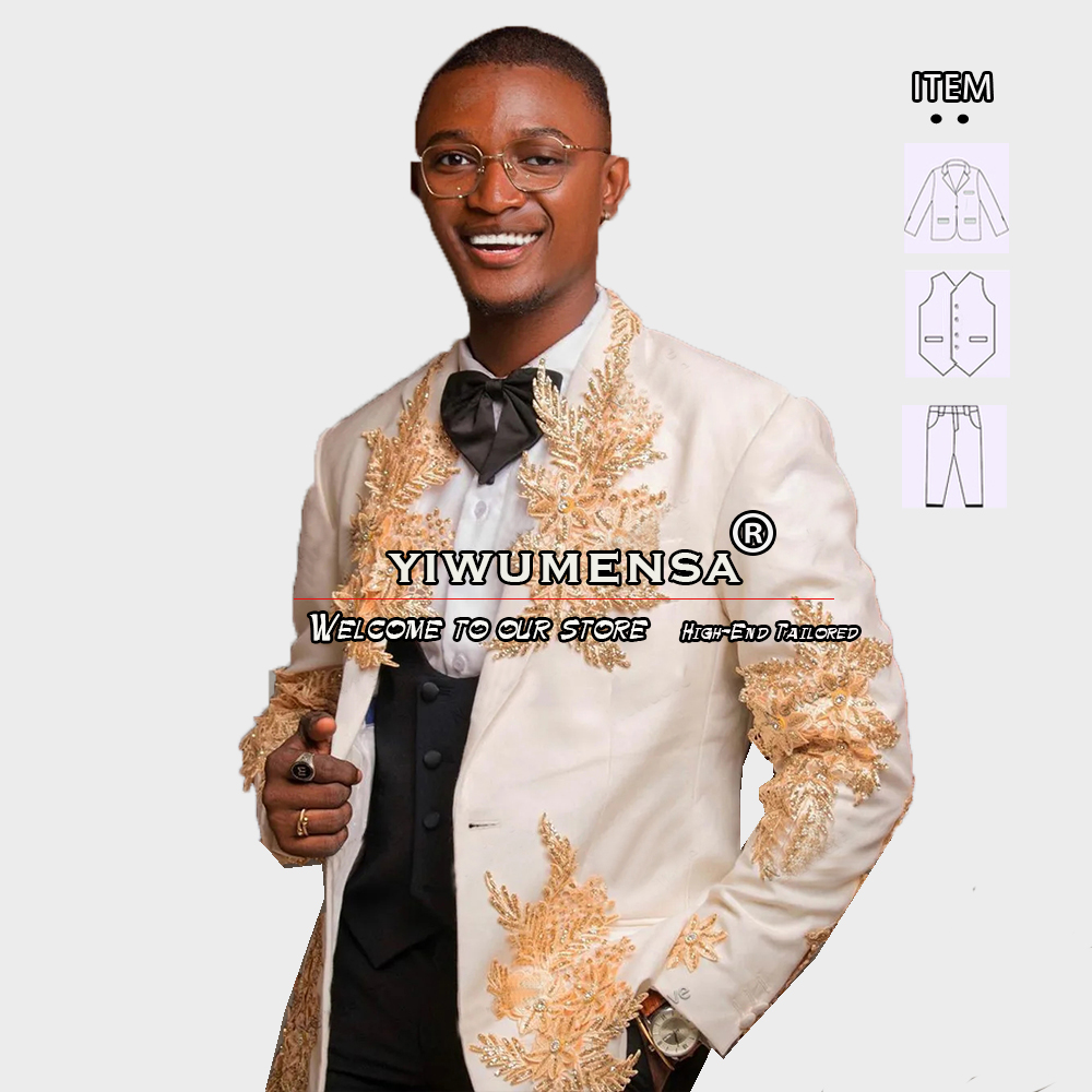 Customized 3 Pieces Suits Men  - Men Formal Party Wear Dress recension och pris