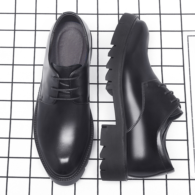 Mens Black Leather Lace Up Dre - Men'S Formal Wear For Office recension och pris